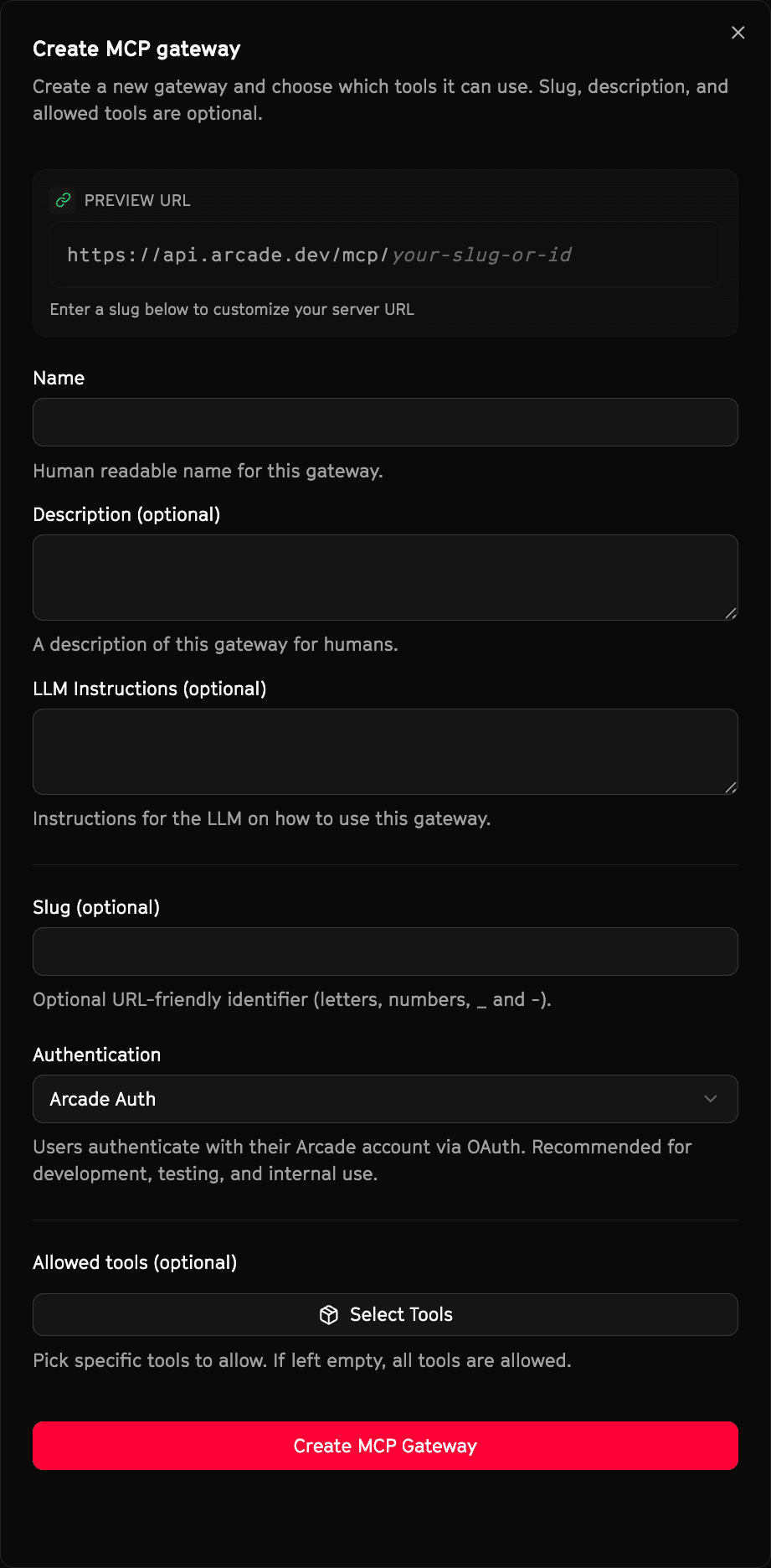 Create MCP Gateway